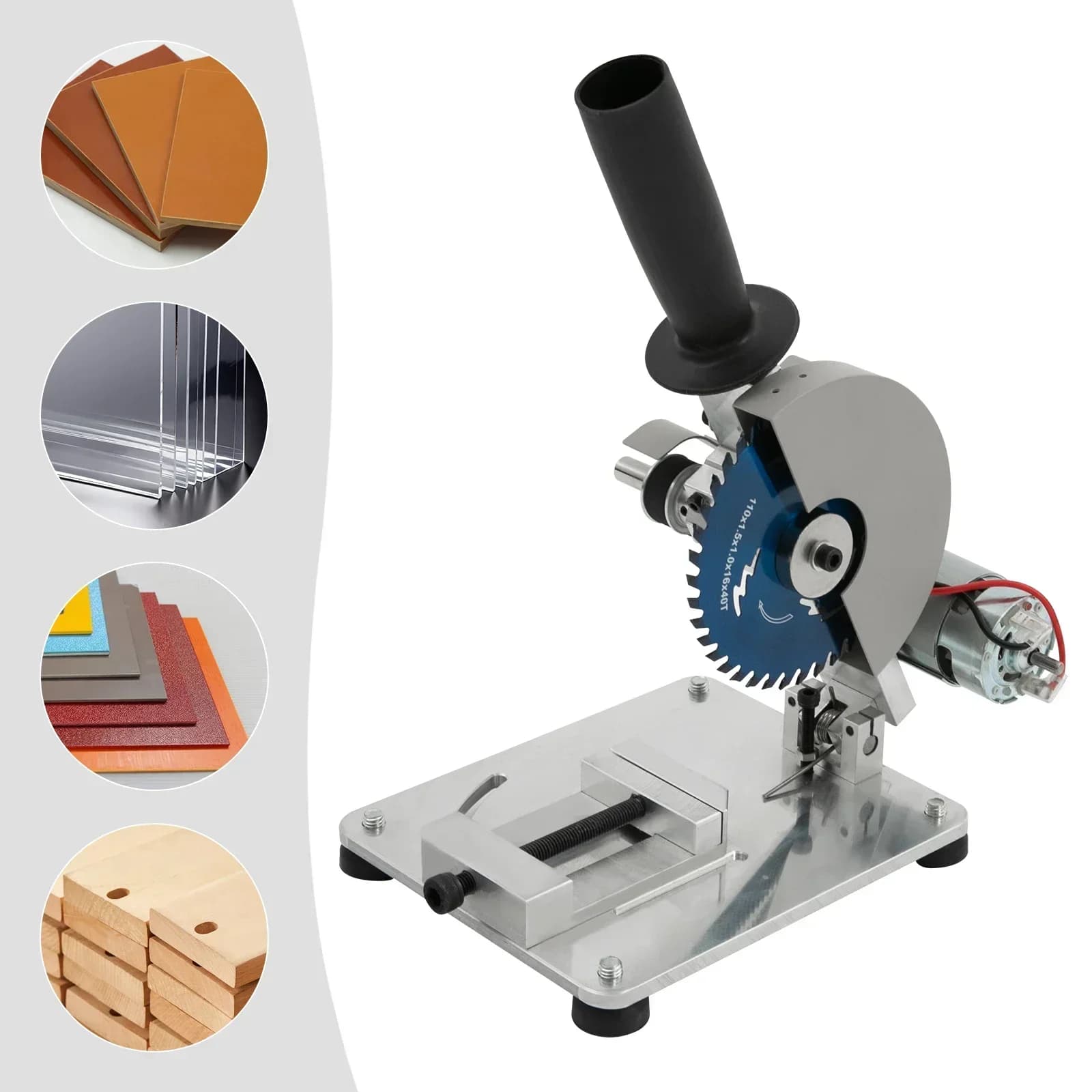 96W Portable Table Saw | 9000 RPM for Wood, Steel & Aluminum | 0-45° Bevel Cuts - Thumbnail 6
