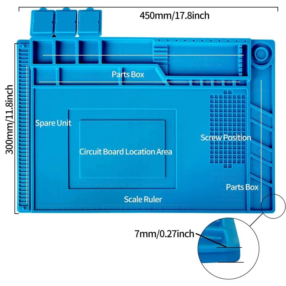 Soldering Mat | 500°C Heat-Resistant Workstation Pad for Electronics Repair - Thumbnail 6