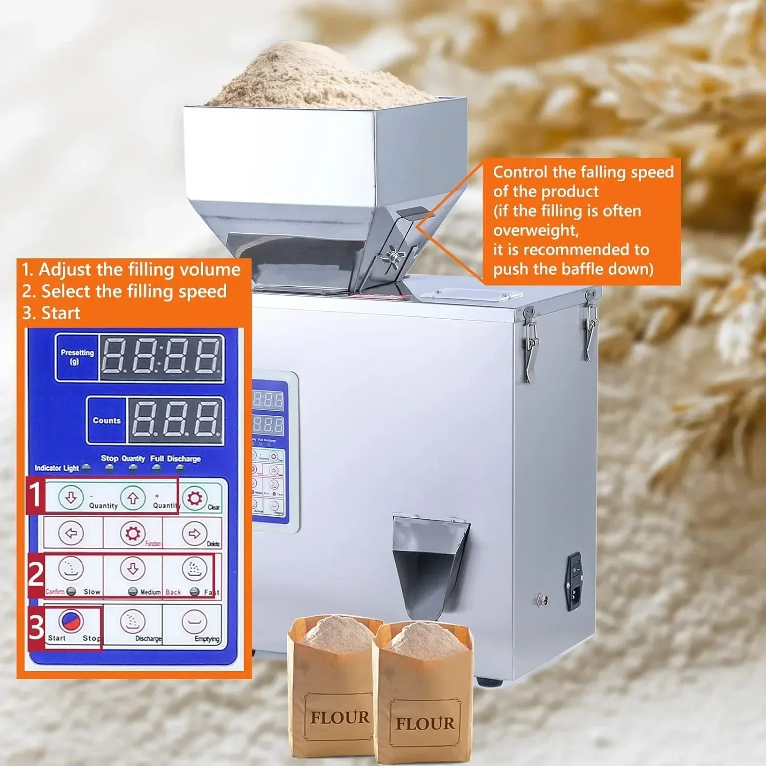 Automatic Powder Filler | Precision Dispenser for Flour, Beans & Glitter | 500g Capacity - Thumbnail 5