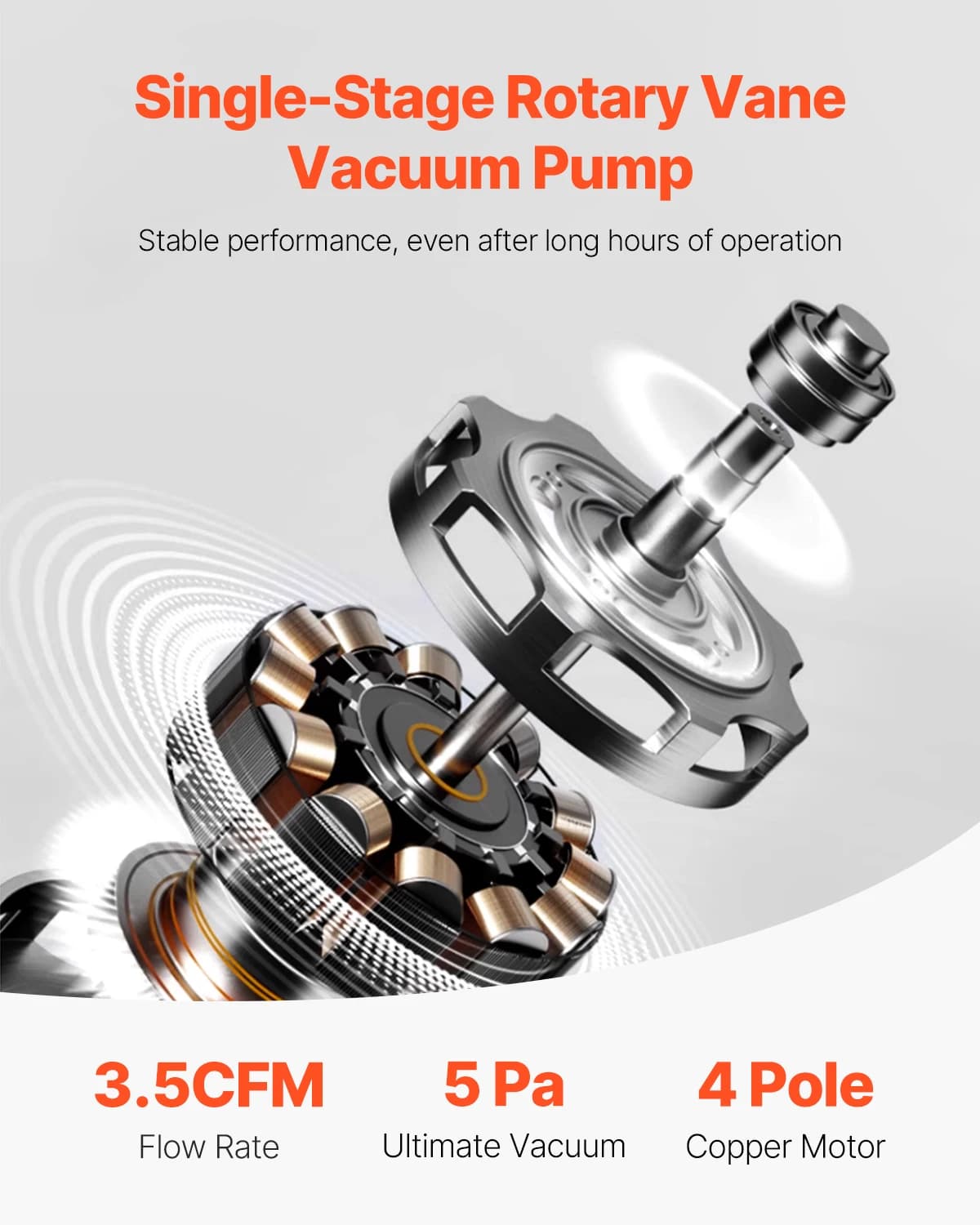 Vacuum Pump & Gauge Set | 3.5 CFM Single Stage | Compatible R134a R410A R22 - Thumbnail 4