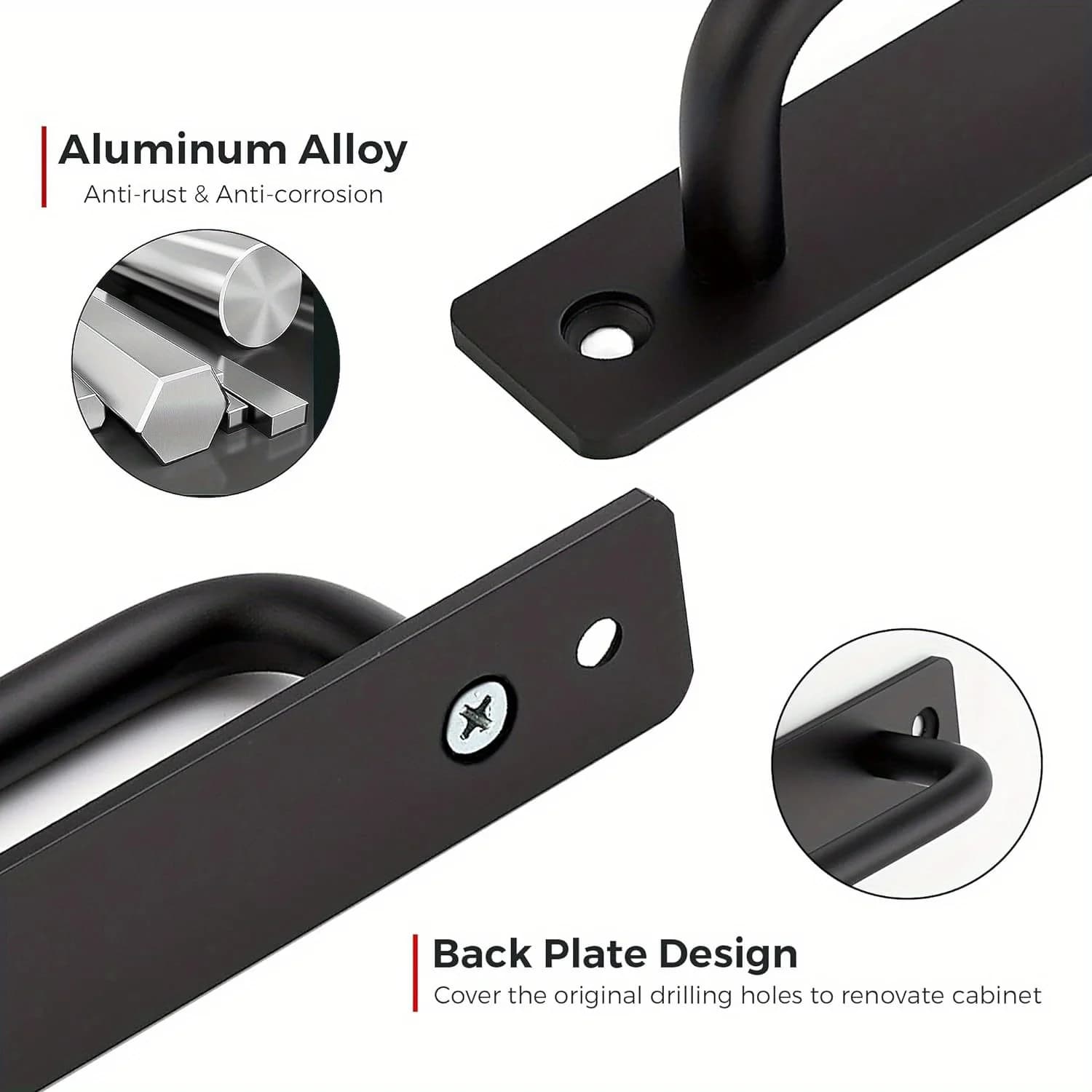 Barn Door Handles | 2-Pack with Hardware | 150mm Hole Center Sliding Cabinet Pulls - Thumbnail 5