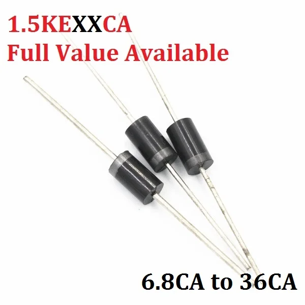 TVS Diode Assortment | 1.5KE Series (12-24V) | 20-Piece Surge Protection Kit - Thumbnail 3