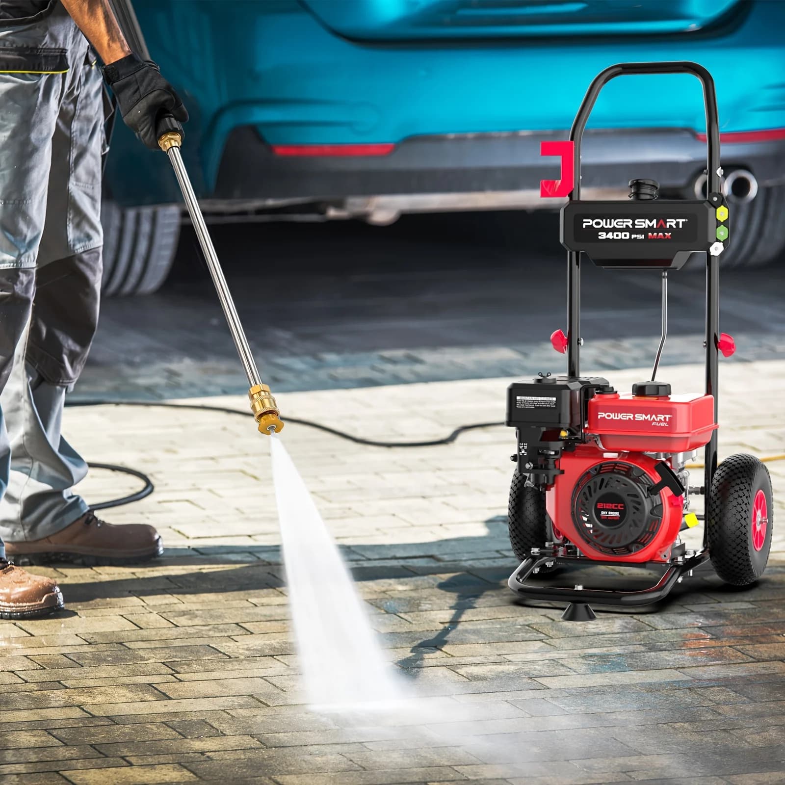 Pressure Washer | 3400 PSI, 2.5 GPM with 212CC Engine | Onboard Soap Tank & 5 Nozzles - Thumbnail 3