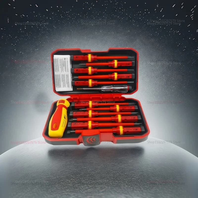 Insulated Screwdriver Set | 13-Piece 1000V Electrical Tool Kit with Magnetic Bits - Thumbnail 4
