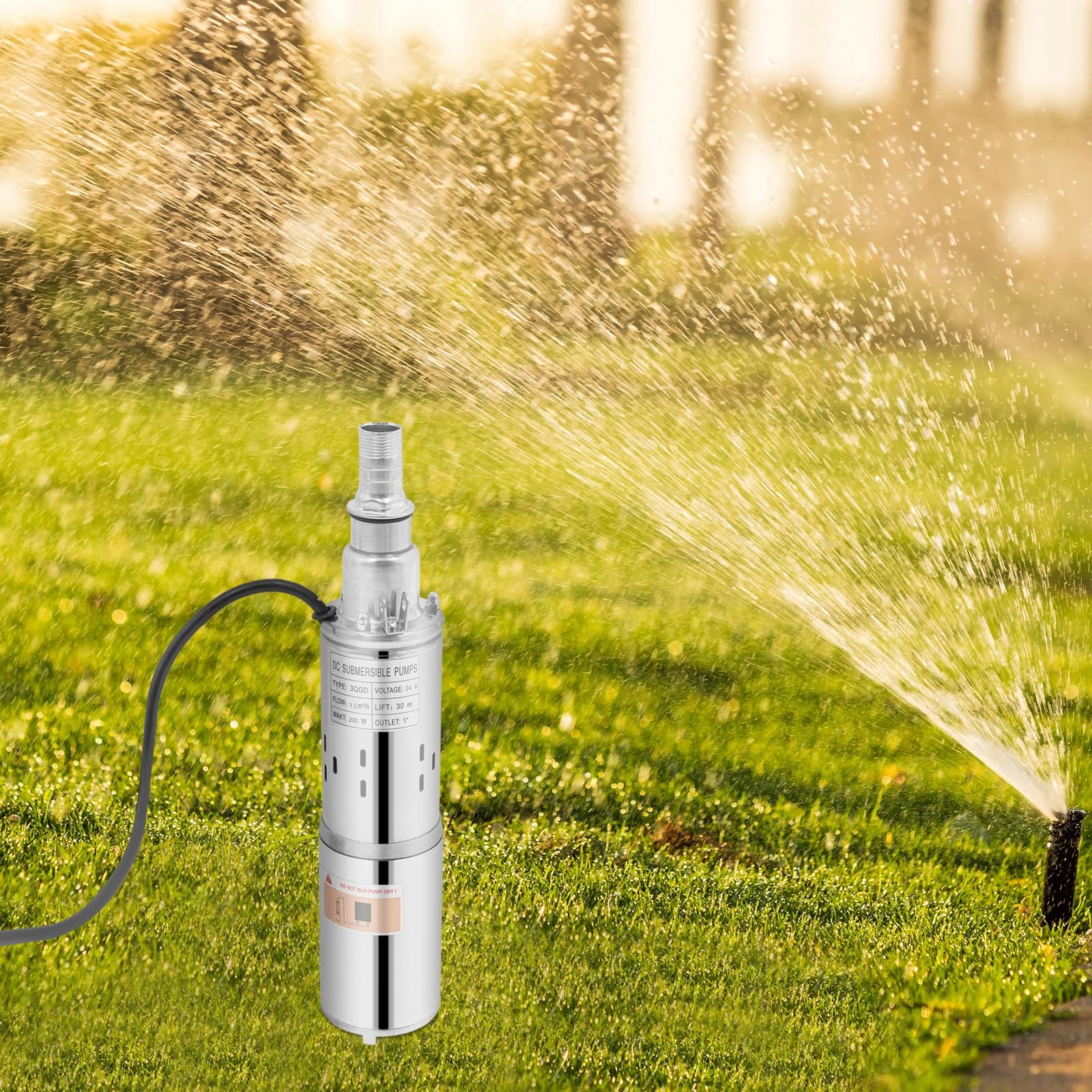 Well Submersible Pump | 200W 24V Solar-Powered | 30m Lift Stainless Steel - Thumbnail 6