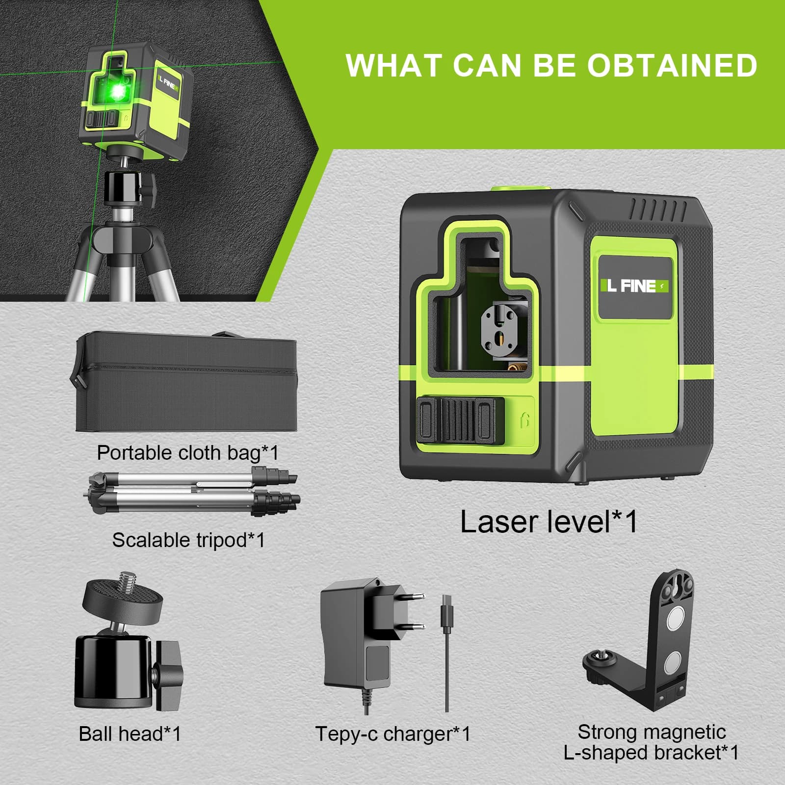 Laser Level | 2-Line Horizontal/Vertical | 360° Automatic Self-Leveling - Thumbnail 5