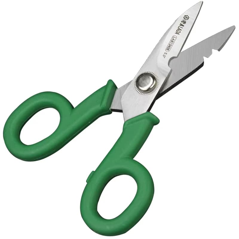 5.5 Inch Stainless Steel Electrician Scissors Wire Stripping Cutting Tools Household Shears for Cutting Wires - Thumbnail 4