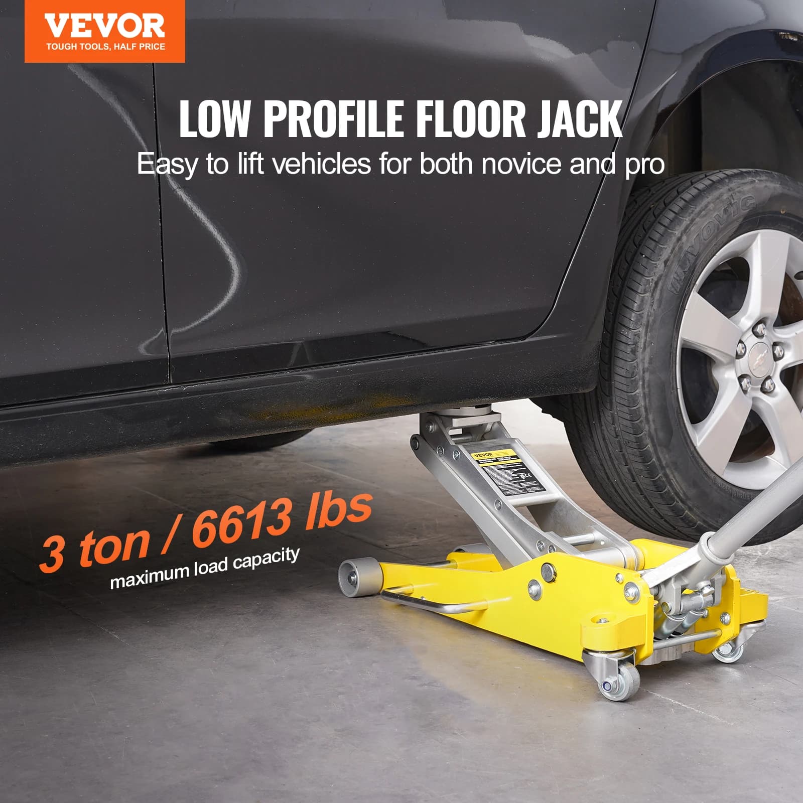 3-Ton Aluminum Racing Floor Jack | Dual-Piston Hydraulic Lift for Auto Repair & Maintenance - Thumbnail 2