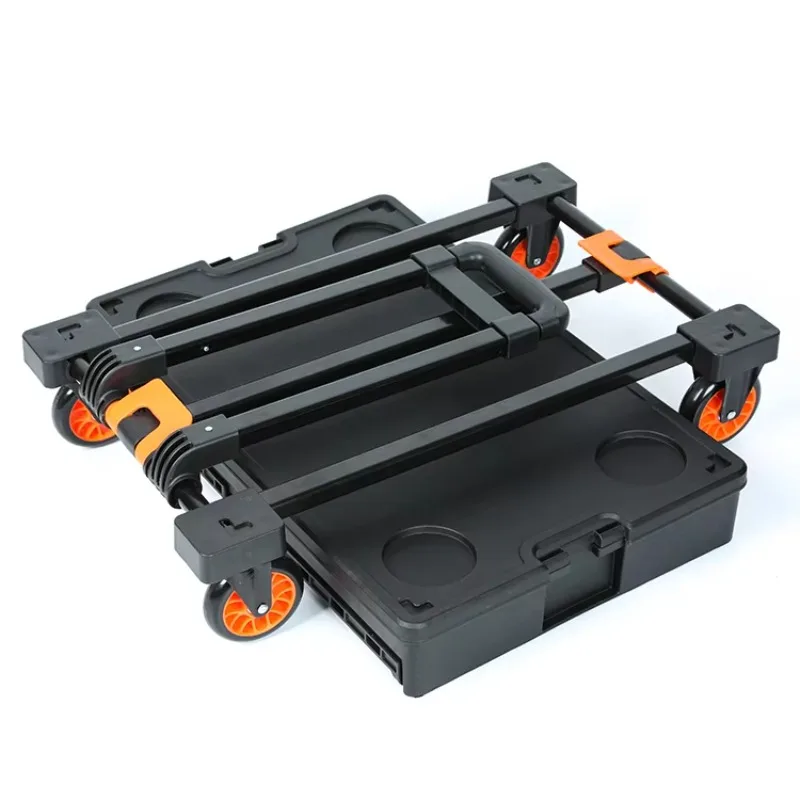 Foldable Utility Cart | Portable Storage Trolley with Wheels | Lightweight & Durable - Thumbnail 4