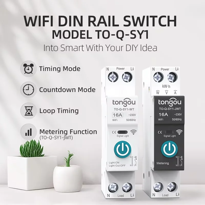 WiFi Circuit Breaker | 63A 1P DIN Rail | Energy Monitoring & Remote App Control - Thumbnail 3
