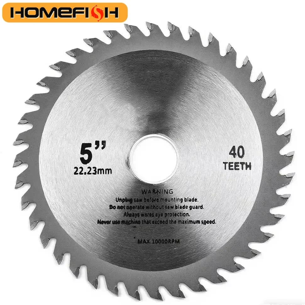 5-Inch Circular Saw Blade | 40-Tooth Carbide for Wood, Plastic & Metal | 12,000 RPM Max - Thumbnail 2
