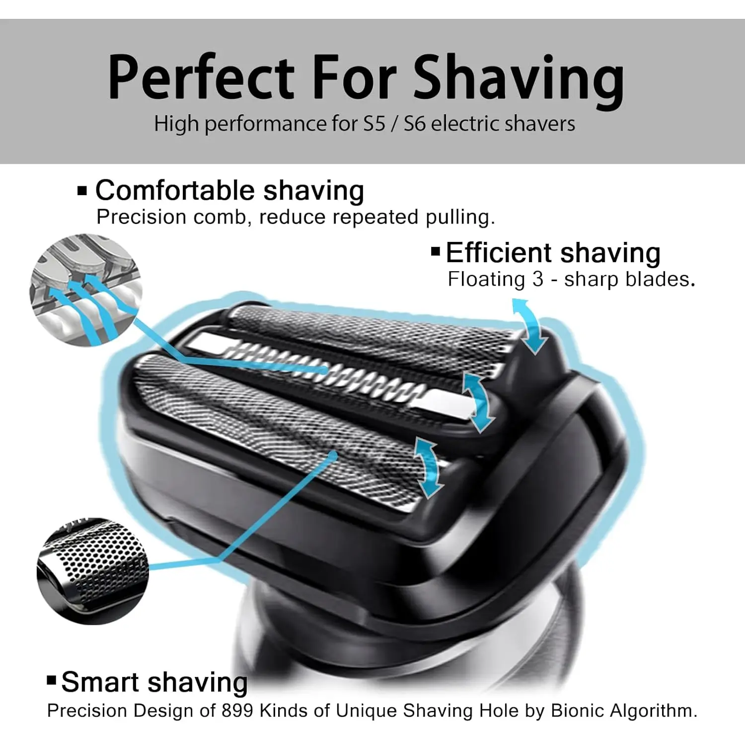 Braun Series 5 & 6 Replacement Foil & Cutter Set | Precision Shaving Head for 5020s, 5035s, 5050cs Models - Thumbnail 2