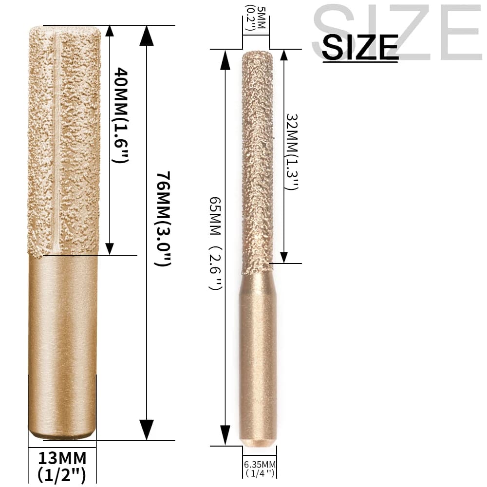 Router Bits for Stone | Brazed Shank Milling Cutter | Granite & Marble Engraving Tool - Thumbnail 3