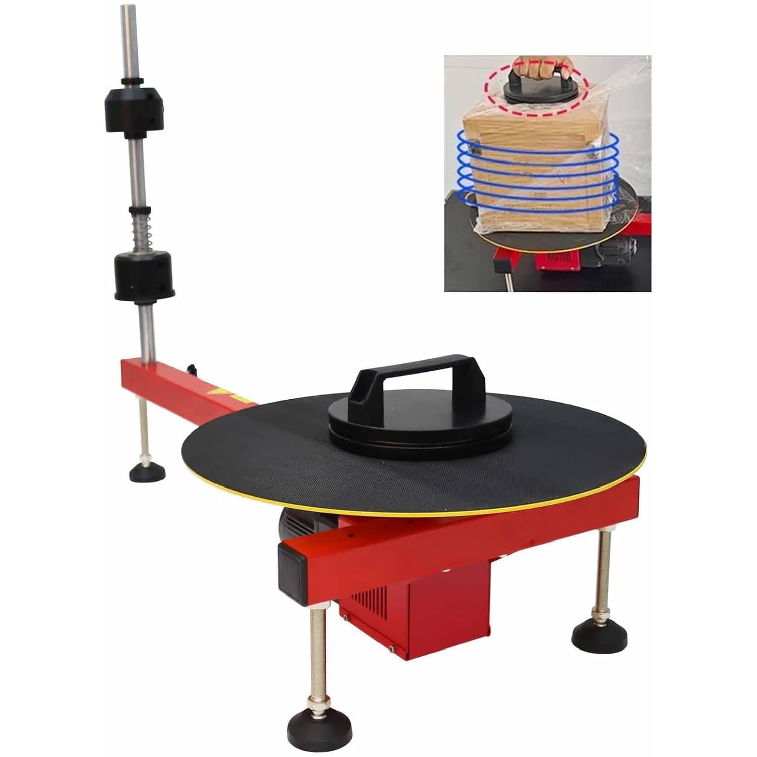 Semi-Automatic Pallet Wrapping Machine | 110 LBS Load Capacity | 220V Industrial Film Dispenser - Thumbnail 3