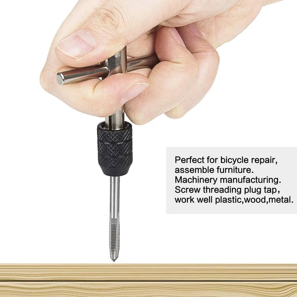 T-Handle Tap Wrench Set | Precision M3-M8 Threading Tool | Adjustable Tap Holder - Thumbnail 2