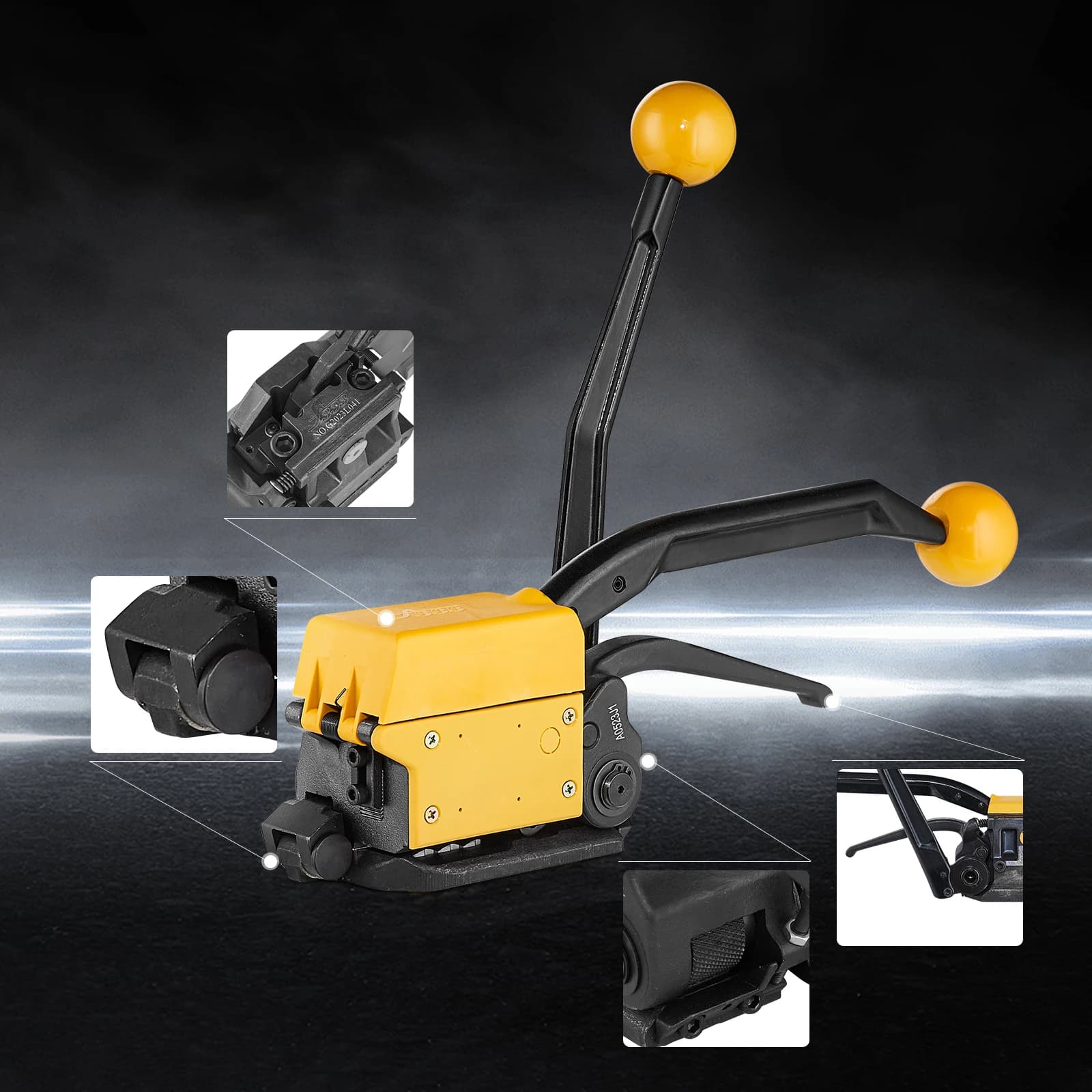 Manual Steel Strapping Tool | Sealless Design for 12.7-19mm Bands | Heavy-Duty Packaging & Binding - Thumbnail 3