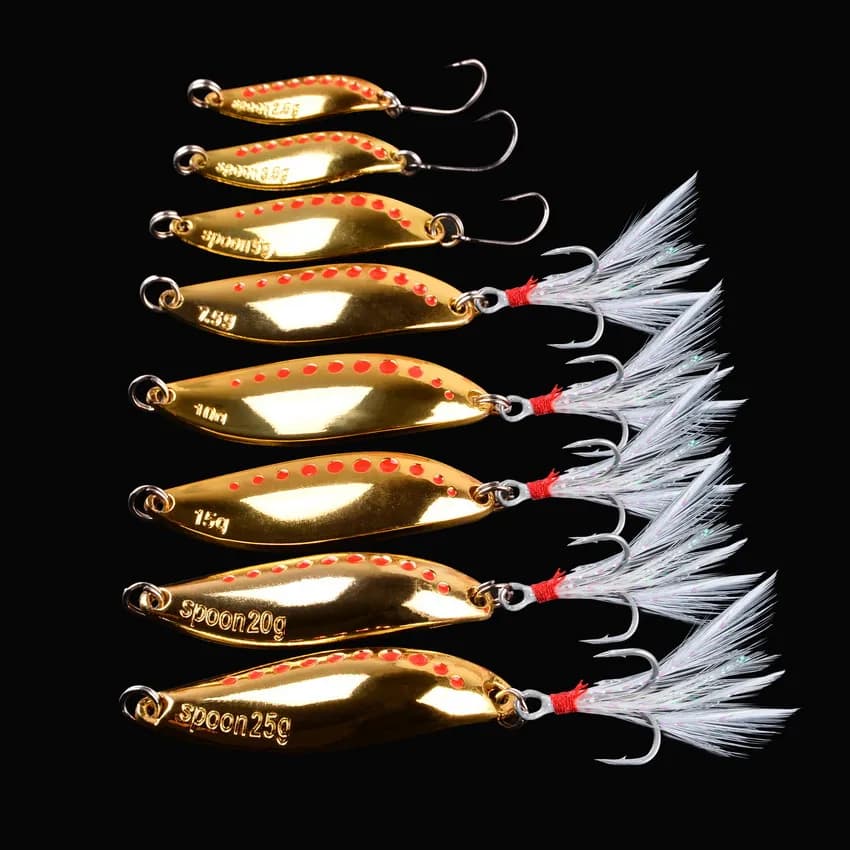 Fishing Lure Kit | 4-Piece Metal Spinner Set | 2.5g-25g for Bass & Pike - Thumbnail 4