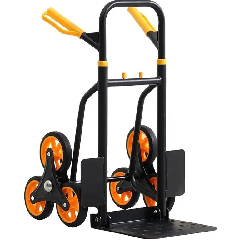 Heavy-Duty Stair Climbing Hand Truck | Foldable Steel Dolly Cart | Tool & Equipment Transport - Thumbnail 5
