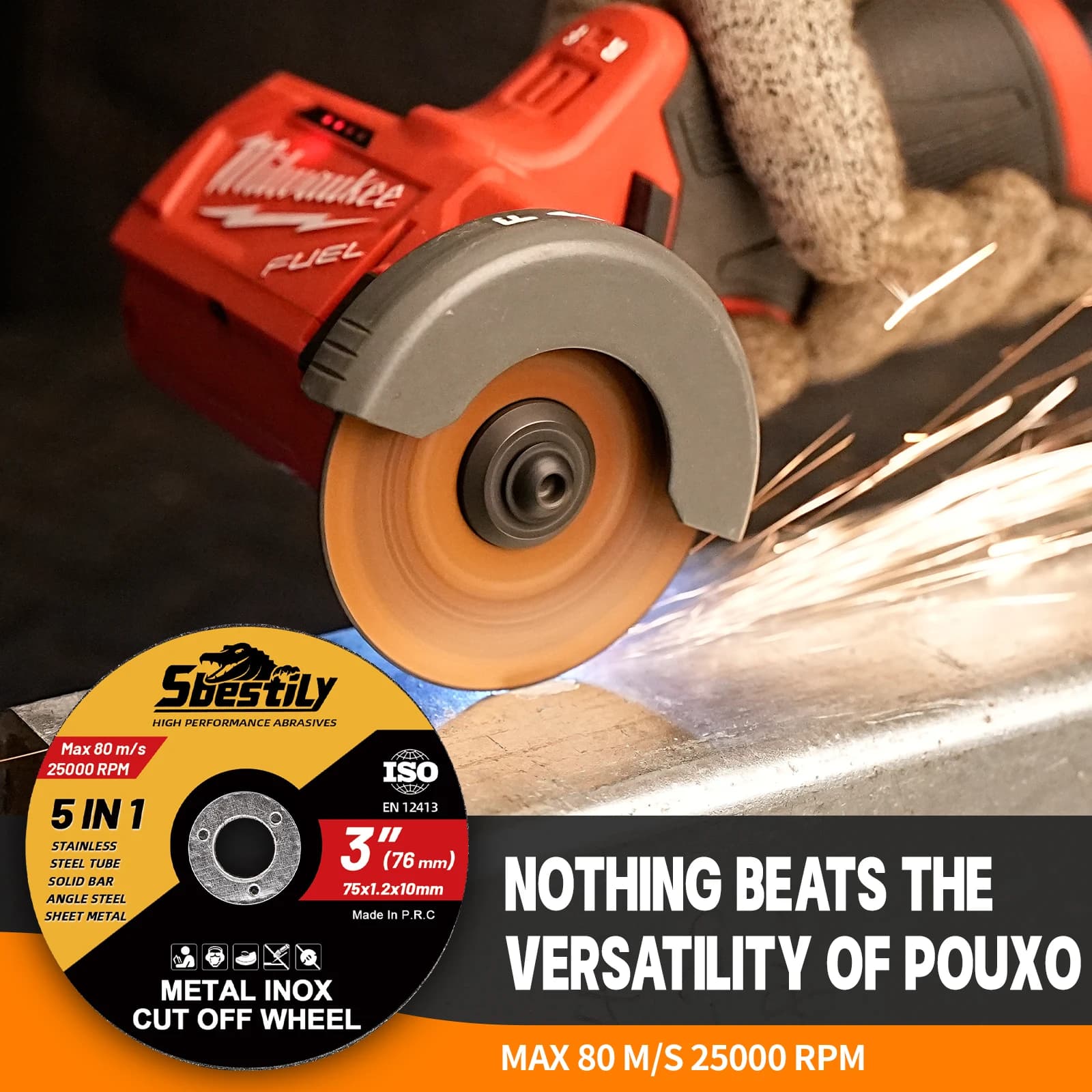 75mm Metal Cutting Discs | High-Performance Resin Abrasive Wheels for Steel & Rebar - Thumbnail 5