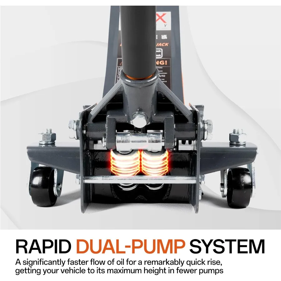 3-Ton Low-Profile Floor Jack | Dual-Piston Quick Lift for Home Garage & Workshop - Thumbnail 6