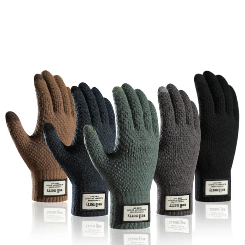 Men's Thermal Touchscreen Gloves | Plus-Size Fleece Lining | Winter Warmth for Cold Weather - Thumbnail 2