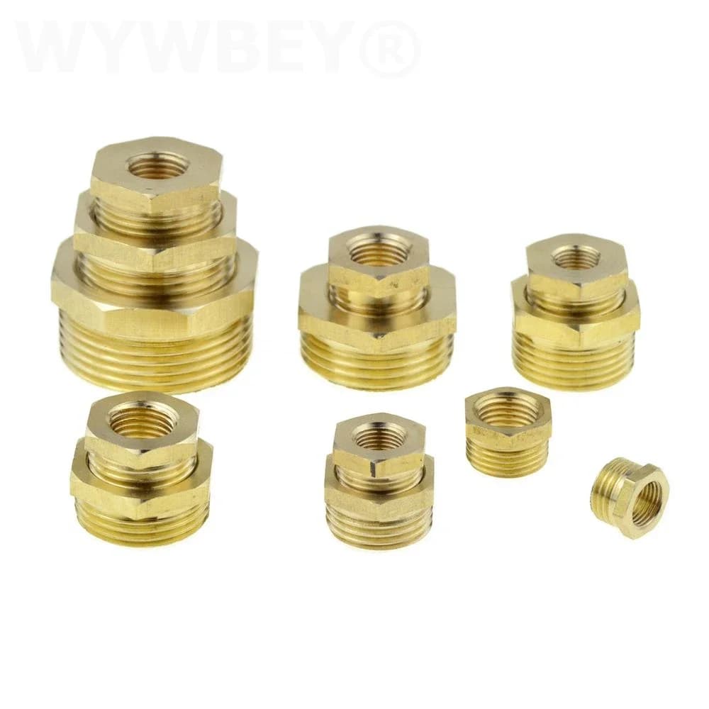 Brass Pipe Fitting | Threaded Reducer Coupler | 1/8 to 3/4 NPT Adapter for Water & Gas - Thumbnail 2