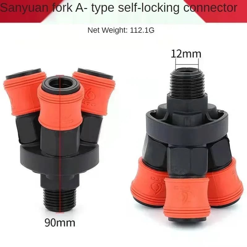 Self-Locking Pneumatic Fittings | Quick-Connect Air Hose Coupler for PU Tube - Thumbnail 5