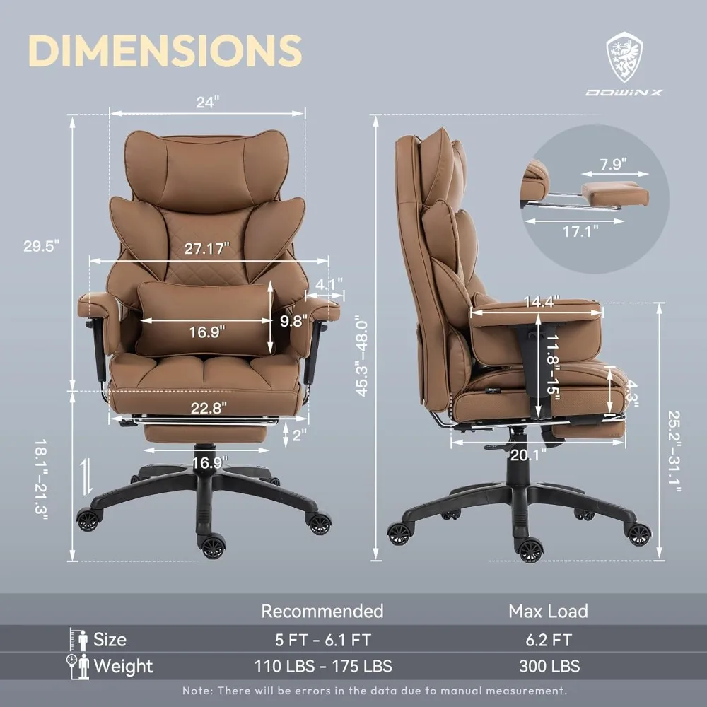 and Tall Office Chair | High Back Executive Gaming Chair | Pocket Spring Cushion - Thumbnail 3