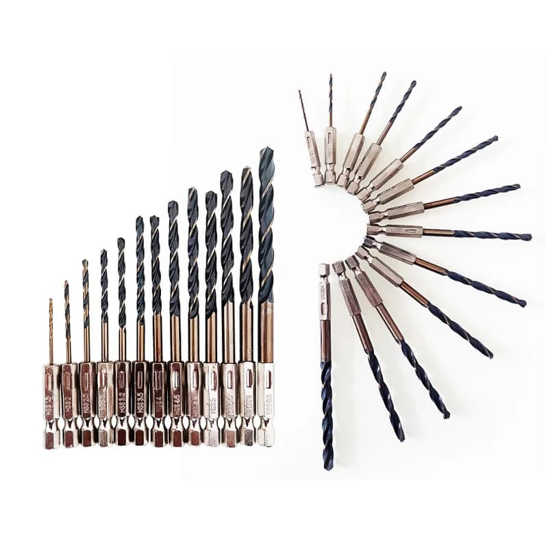 13PCS Cobalt Drill Bit Set | Hex Shank for Wood & Metal | 1.5-6mm HSS Core Drilling - Thumbnail 5