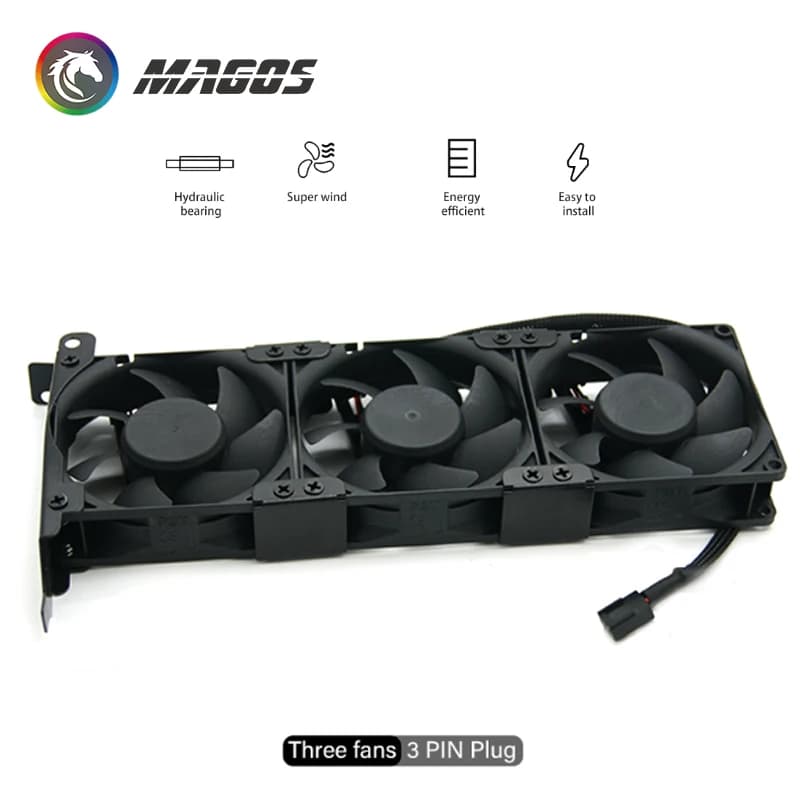 High-Performance GPU Cooling Fan | Dual & Triple 80mm Fan Options | 3-Pin & Molex 4-Pin Compatibility - Thumbnail 5