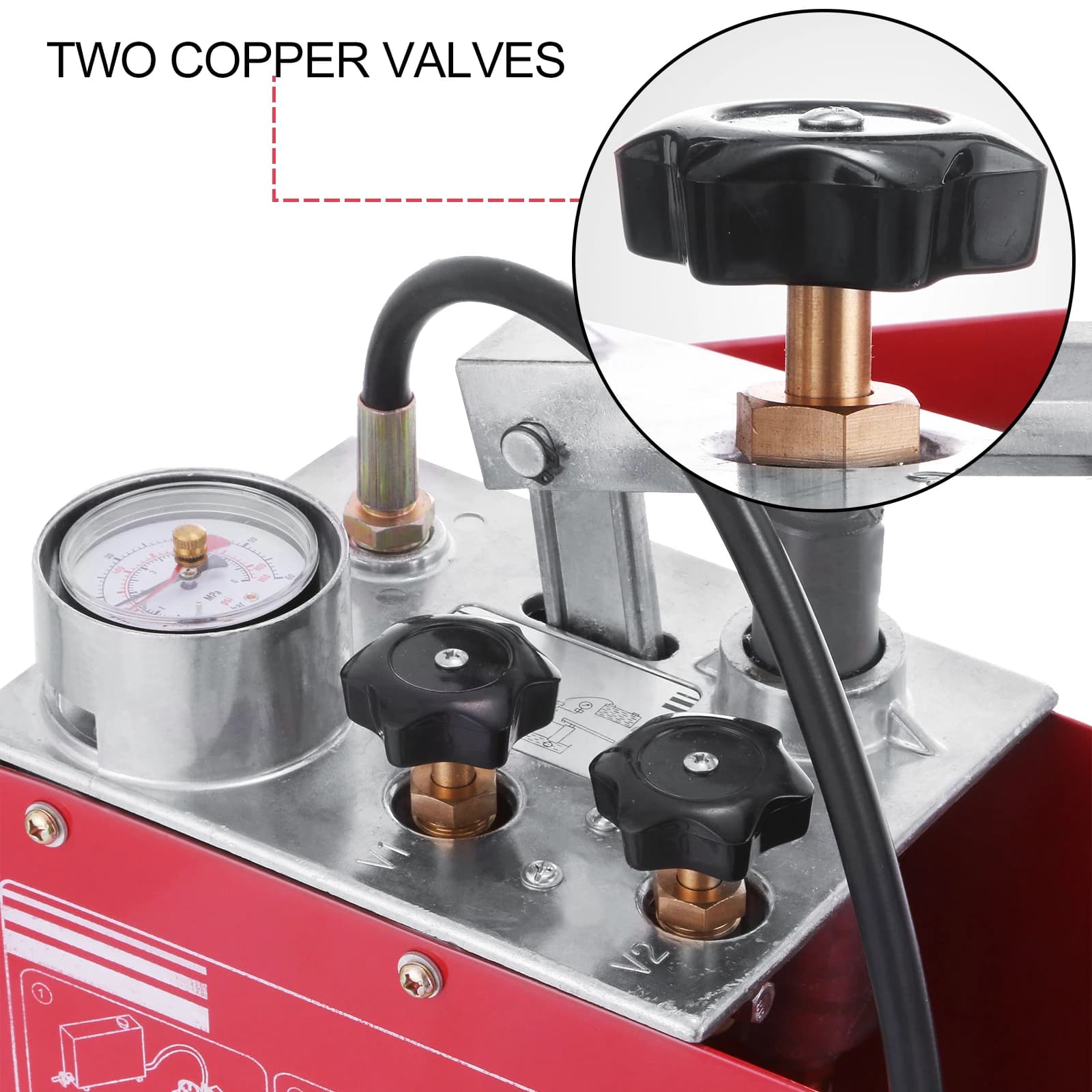 Pressure Test Pump | 0-50 Bar Hydrostatic Tester | 12L Tank for Pipeline & Irrigation - Thumbnail 4