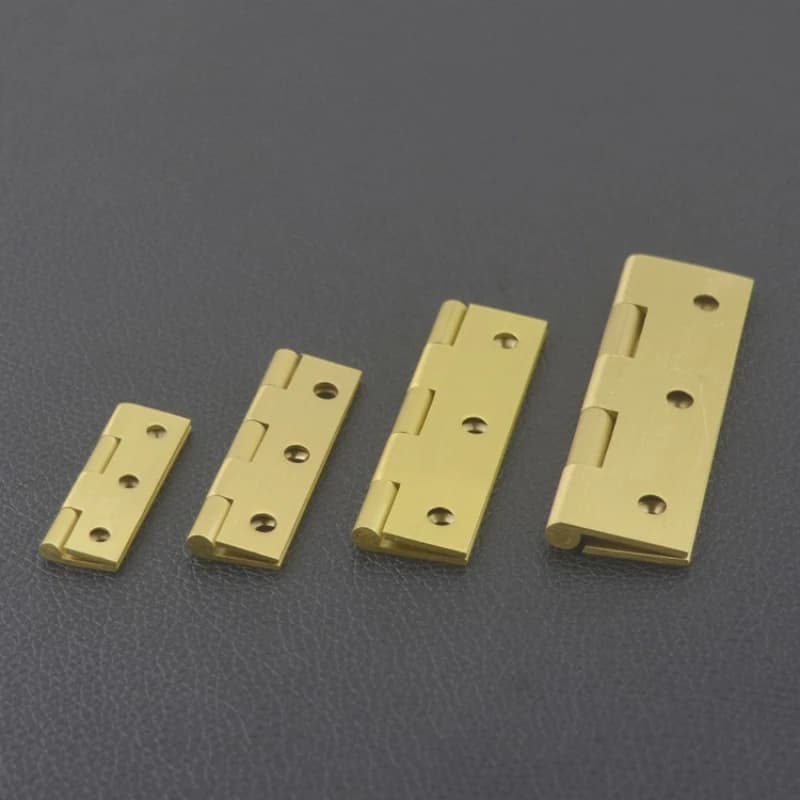 Brushed Brass Hinges | 10PCS Sealed Copper Hardware | For Jewelry Box & Cabinet Doors - Thumbnail 5