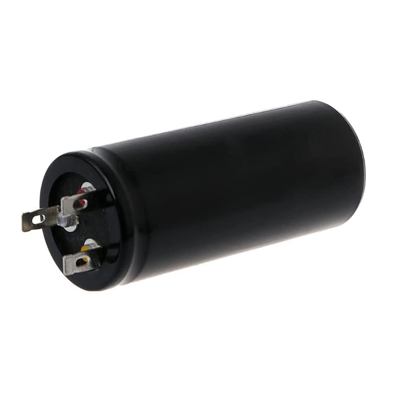 Premium 500V double amplifier electrolytic capacitor set with values 100+100uf, 50+50uf, and 32+32uf for audio and electronic circuits.