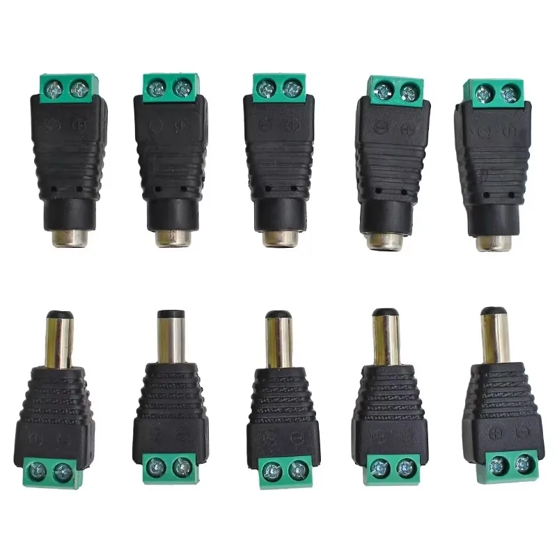 12V DC Power Connector Kit | 2.1x5.5mm Barrel Plug & Jack Set for CCTV & LED Strips - Image 1