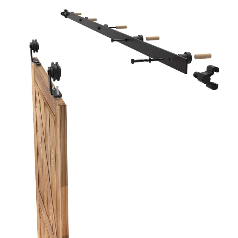 Sliding Barn Door Hardware Kit | 5-6.6 Ft Adjustable Track | Heavy-Duty Roller System