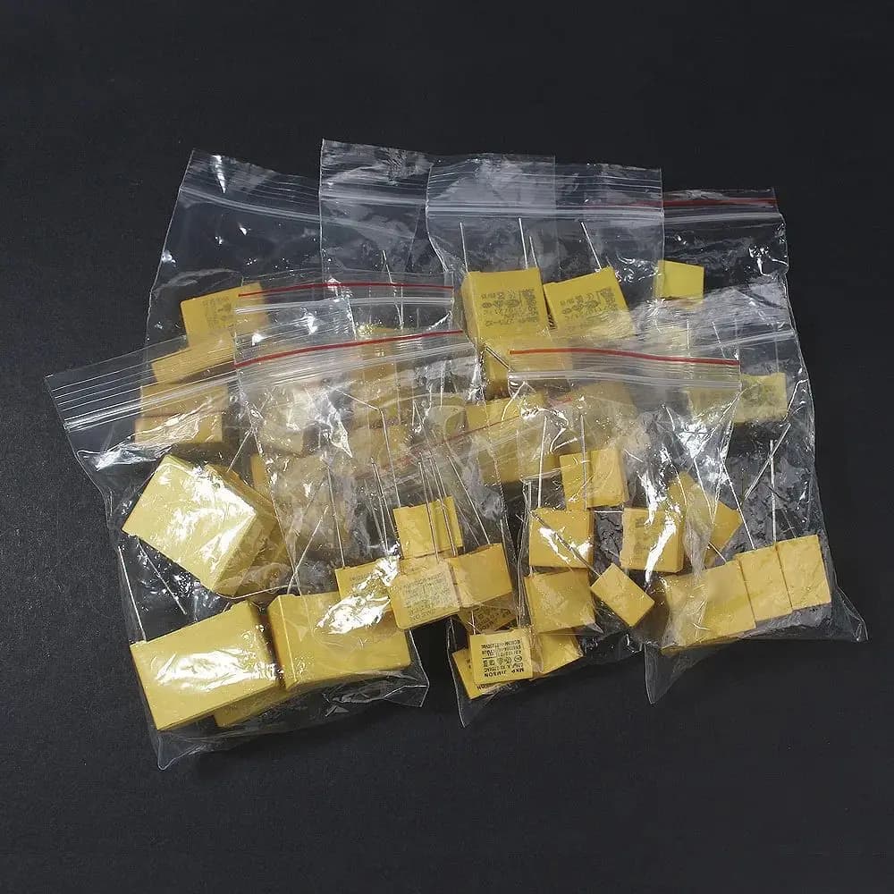 X2 Capacitor Assortment Kit | 275VAC Polyester Film | 0.047µF to 1µF Values | 50-Piece Pack - Thumbnail 2