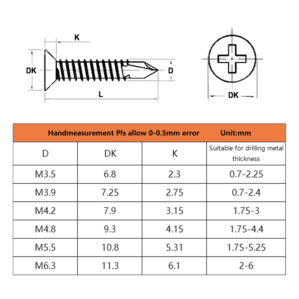 410 Stainless Steel Self Tapping Screws | Phillips Flat Head | Woodworking & Drywall Fasteners - Thumbnail 3