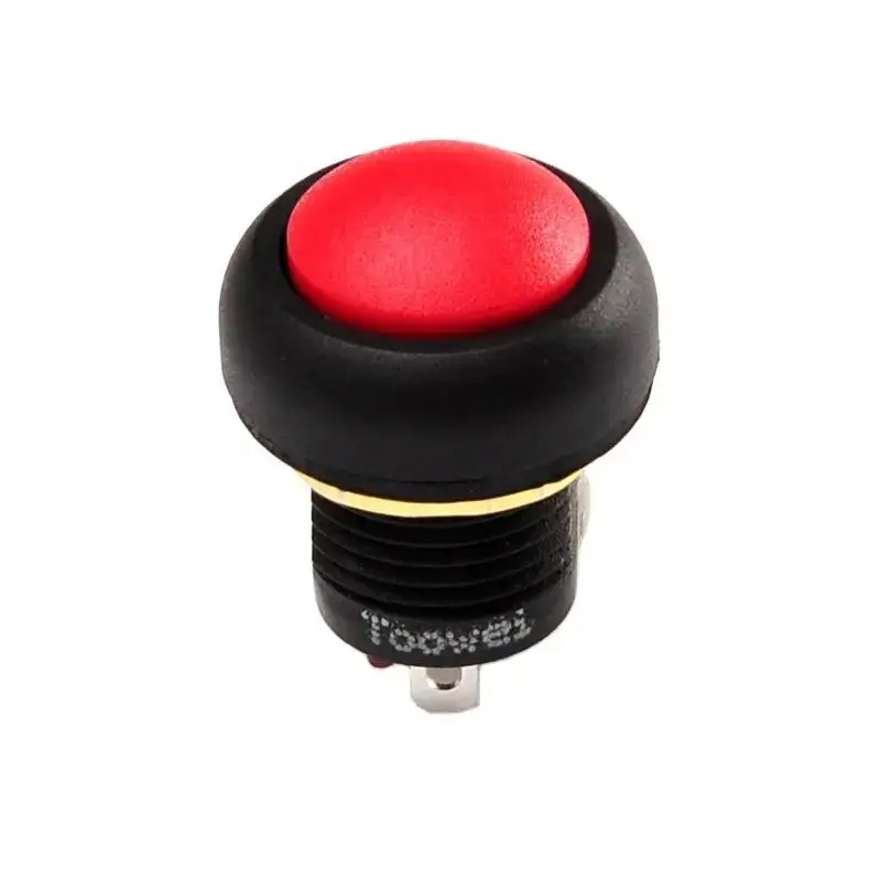 12mm Latching Push Button Switch | IP67 Waterproof & Self-Locking | Industrial Metal Electrical Switch - Thumbnail 4