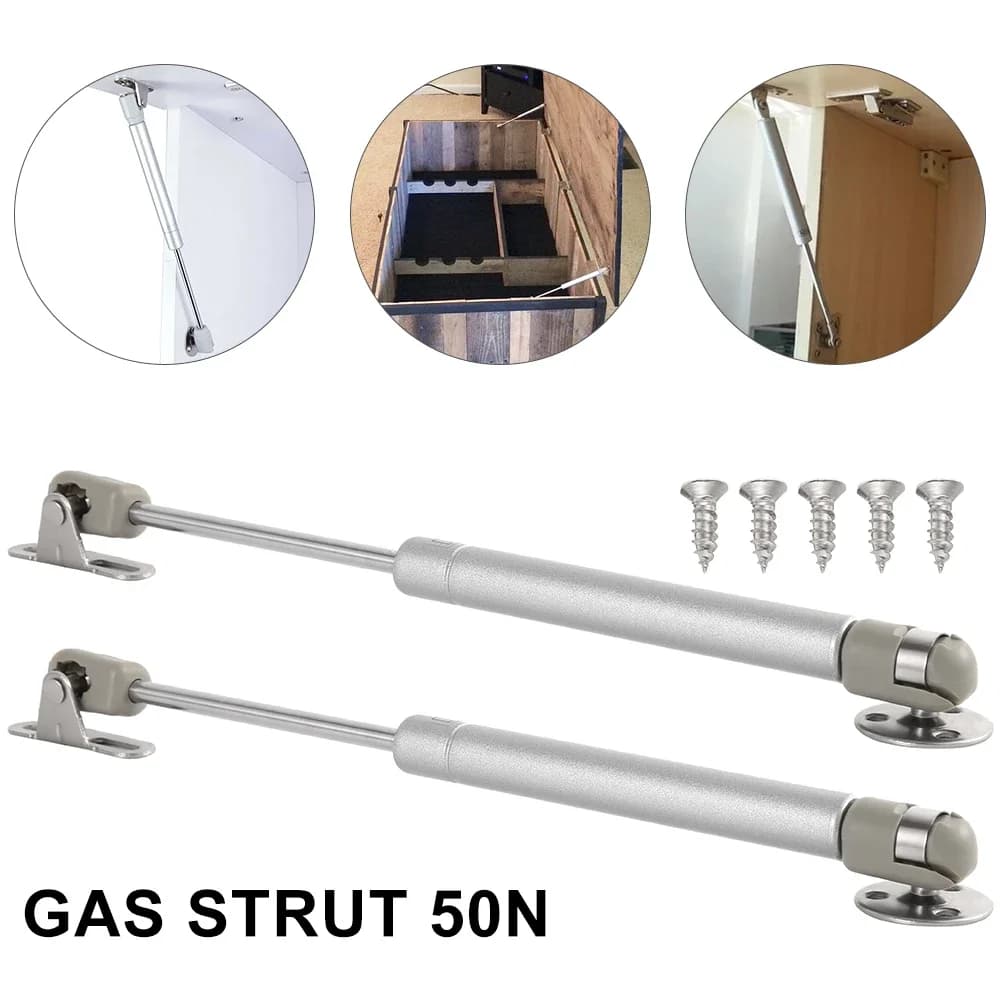 4pc Gas Strut Cabinet Door Lift Support | Hydraulic Spring Hinge System | Heavy-Duty Furniture Hardware - Thumbnail 5