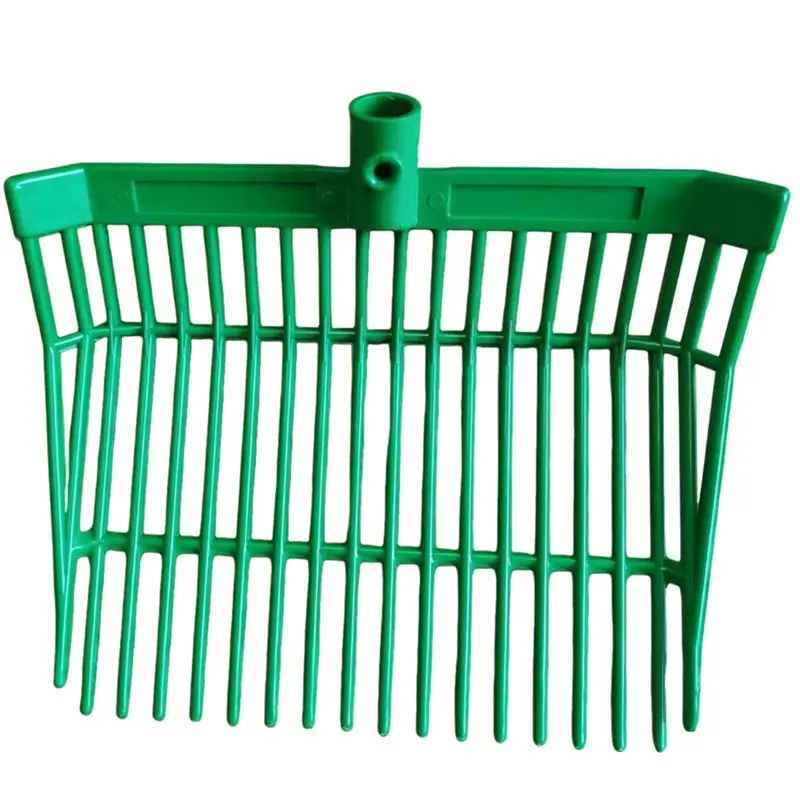 Heavy-Duty Manure Fork Head | Durable Green Replacement | For Stable & Horse Waste Removal - Thumbnail 3