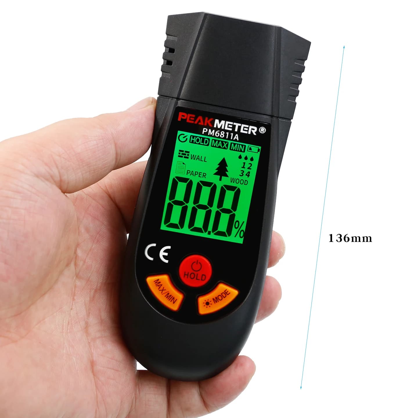 Wood Moisture Meter | Accurate Floor & Material Humidity Tester | PM6811A - Thumbnail 7