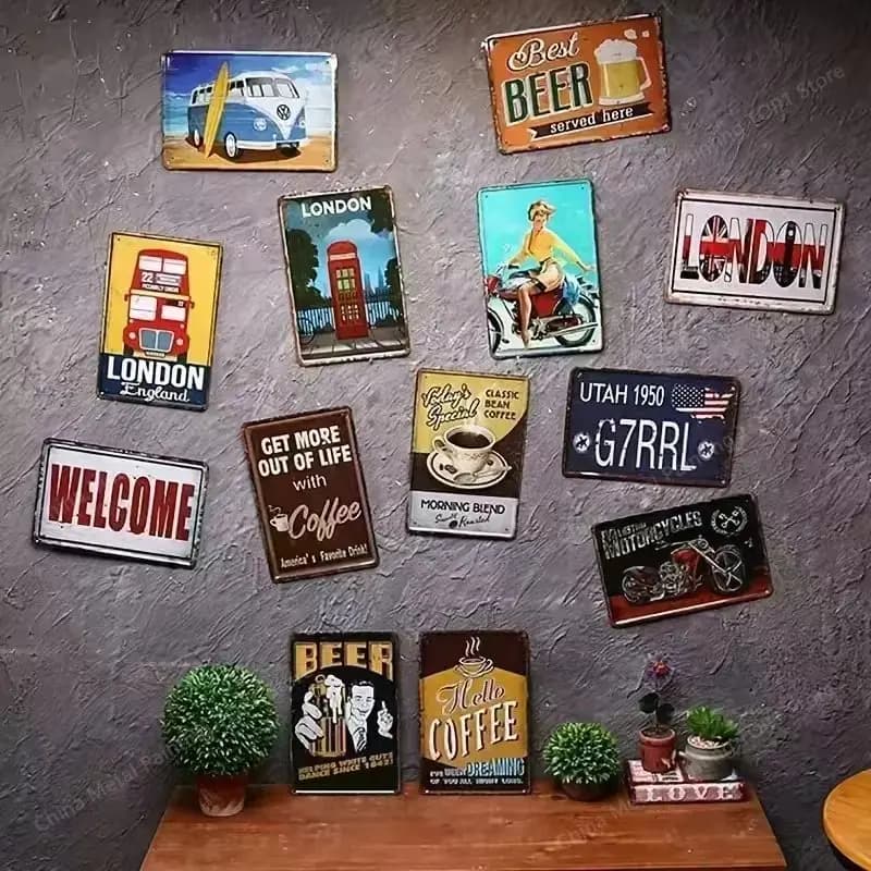 Metal Wall Sign | Retro Garage & Man Cave Decor | Rustic Tin Poster for Home Bar - Thumbnail 3