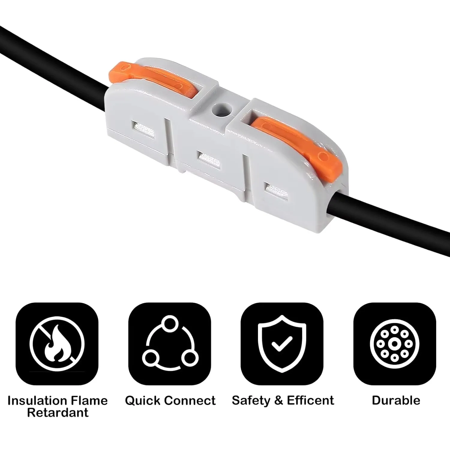 Lever-Action Wire Connectors | 20, 34, or 50-Piece Kit | Quick-Splice Electrical Terminals - Thumbnail 5
