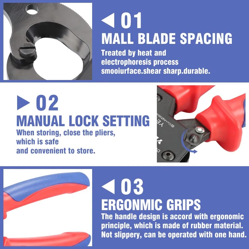 Heavy-Duty Ratcheting Cable Cutter | 240mm² Capacity for Copper & Aluminum Wires - Thumbnail 5