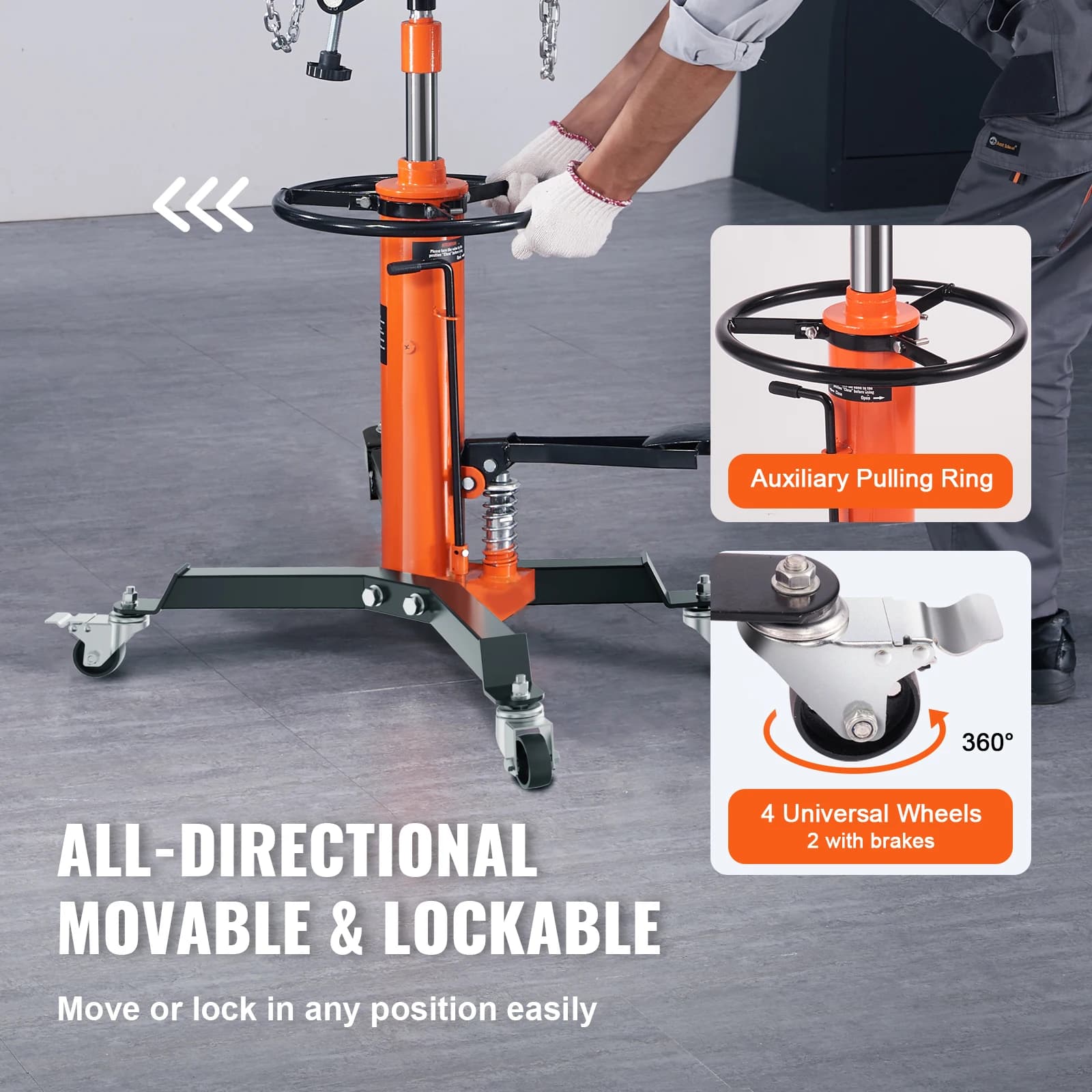 Hydraulic Transmission Jack | 1322 lb Capacity | Telescoping Lift for Auto Repair - Thumbnail 5