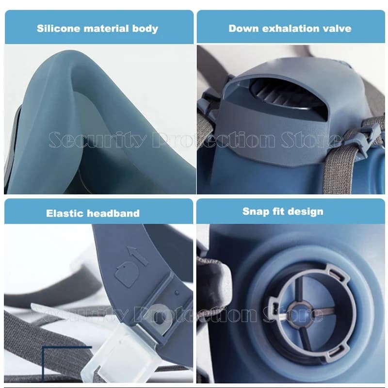 Half Face Respirator Mask | 17-in-1 Multi-Gas & Vapor Filter | For Painting, Spraying & Chemical Work - Thumbnail 5