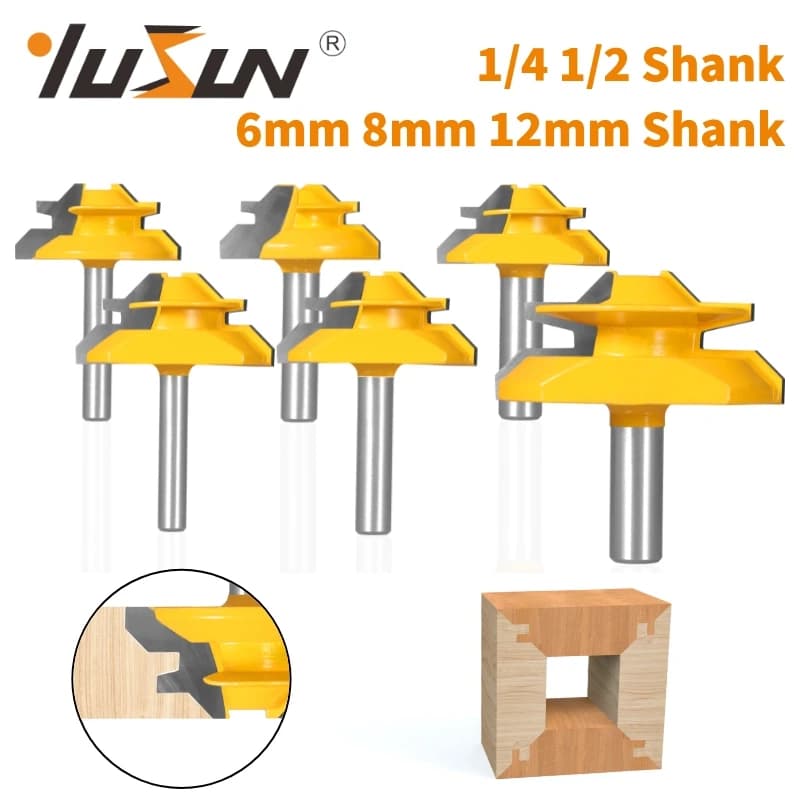 45 Degree Lock Miter Router Bit | Woodworking Joinery | Professional Milling Cutter - Thumbnail 2