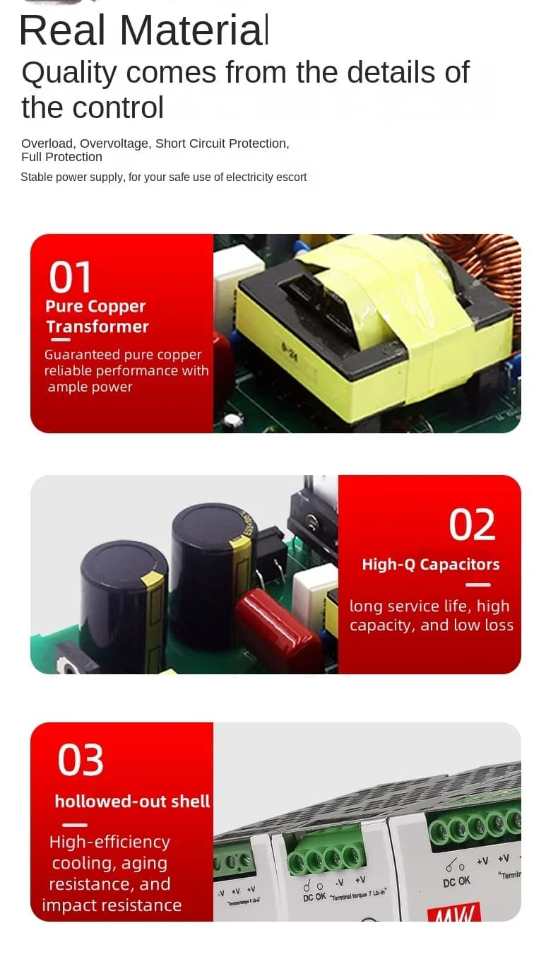 Well SDR-120-24 DIN Rail Power Supply | 24V 5A 120W | Industrial-Grade Switching PSU - Thumbnail 4