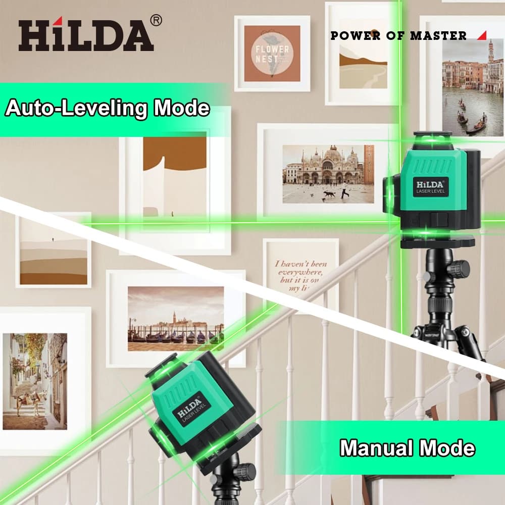 3D/4D Laser Level | 12/16-Line Green Beam | 360° Horizontal & Vertical Self-Leveling - Thumbnail 5