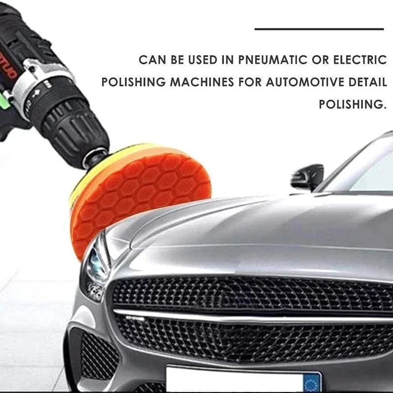 Car Polishing Pad Kit | 5-Piece Drill Buffing Discs | Self-Adhesive Wax Applicator Set - Thumbnail 3